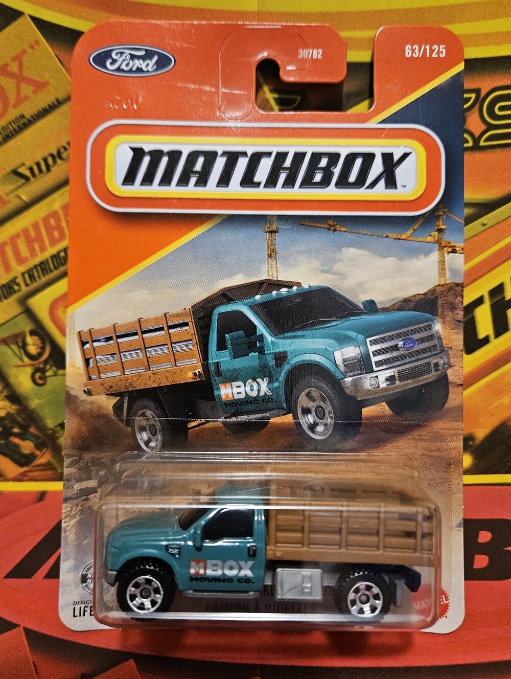 Matchbox Ford F-350 Stake Bed Teal and Tan Truck